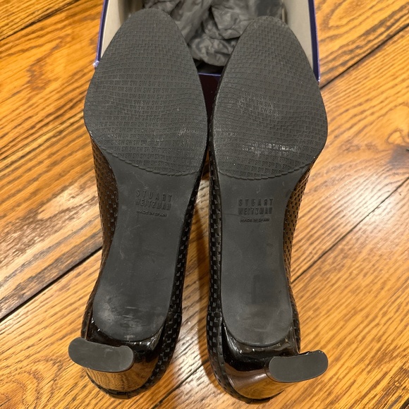 NIB👠STUART WEITZMAN BLACK FLORAJAH WOMENS PUMPS SIZE 9AA - Picture 4 of 11